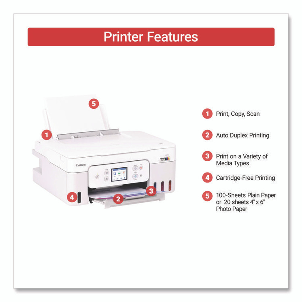 INNOVERA Canon® 6706C022 MegaTank PIXMA G3290 All-in-One Wireless Inkjet Printer, Copy/Print/Scan