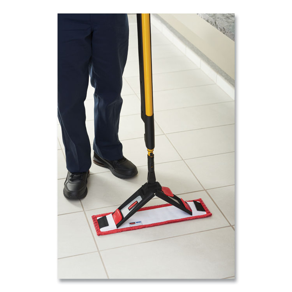 RUBBERMAID COMMERCIAL PROD. 2132423 Adaptable Flat Mop Pads, Microfiber, 19.5 x 5.5, Red, 12/Carton