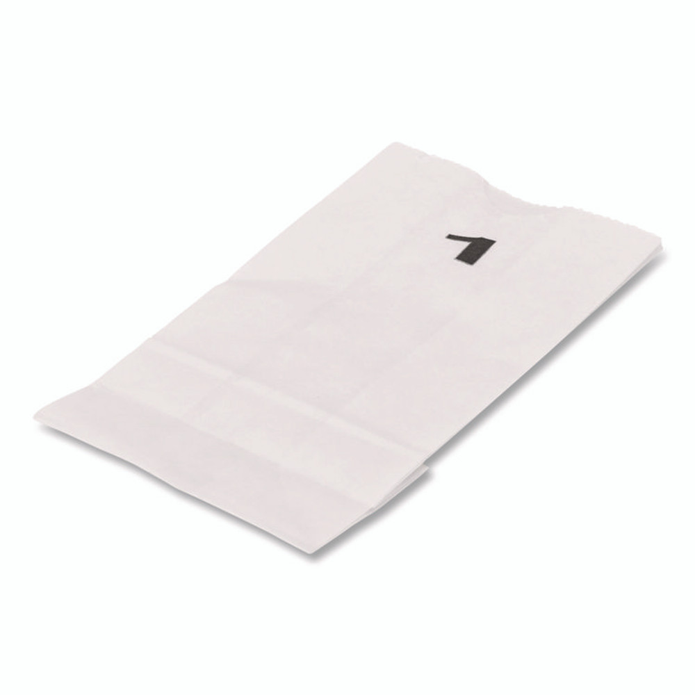 ROSS & WALLACE PAPER PRODUCTS, INC. GWHT1500 Grocery Paper Bags, 1# Size, 30# Basis Weight, 3.5" x 2.25" x 6.63", White, 500/Bundle