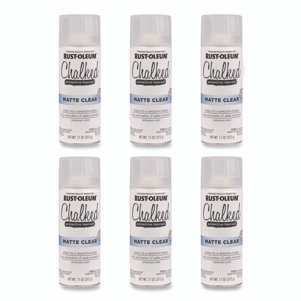 RUST-OLEUM CORPORATION 302599 Ultra Matte Chalked Paint, Matte Clear, 12 oz Aerosol Can, 6/Carton