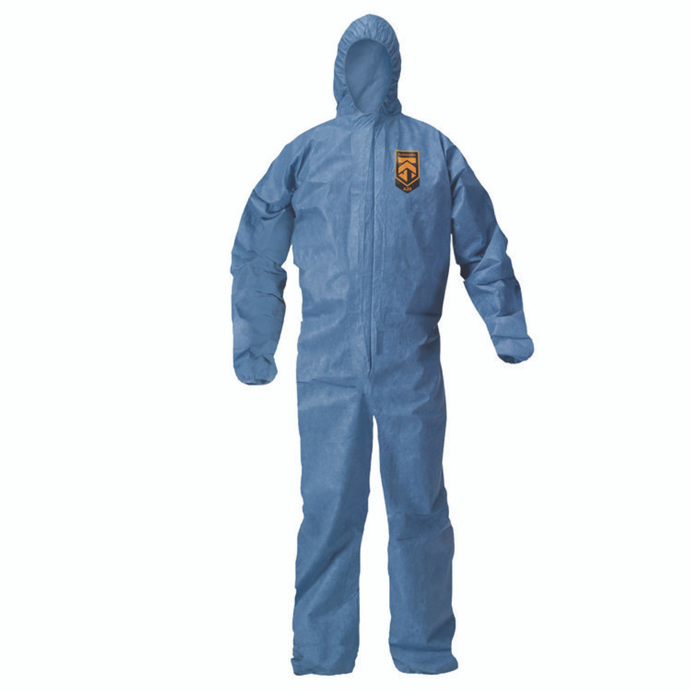 SMITH AND WESSON KleenGuard™ 58515 A20 Breathable Particle Protection Coveralls, Zip Front, Hood, Elastic Back, Wrists, Ankles, 2X-Large, Blue, 24/Carton