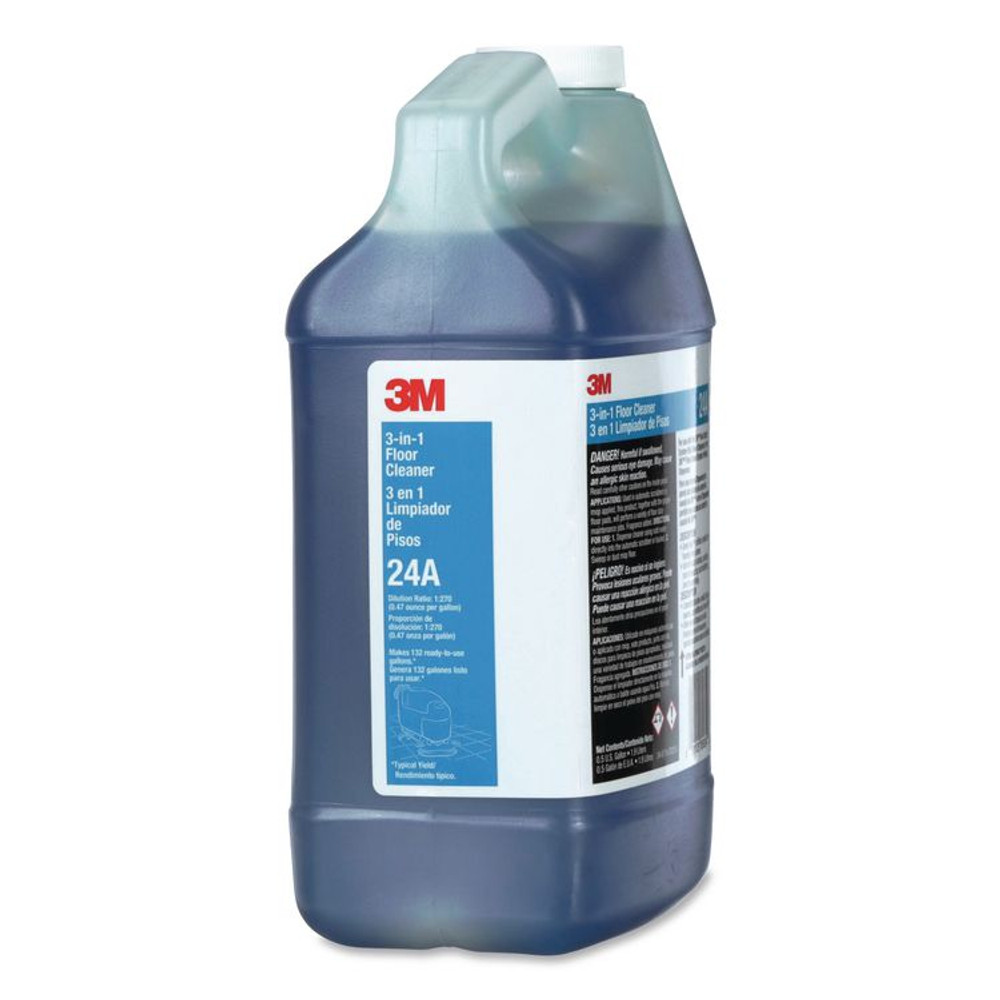 3M/COMMERCIAL TAPE DIV. 24A 3-in-1 Floor Cleaner Concentrate 24A, Fresh Scent, 0.5 gal Bottle, 4/Carton