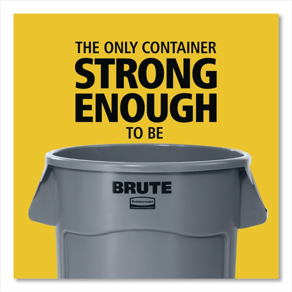 RUBBERMAID COMMERCIAL PROD. FG265500RED Vented Round Brute Container, 55 gal, Plastic, Red, 3/Carton