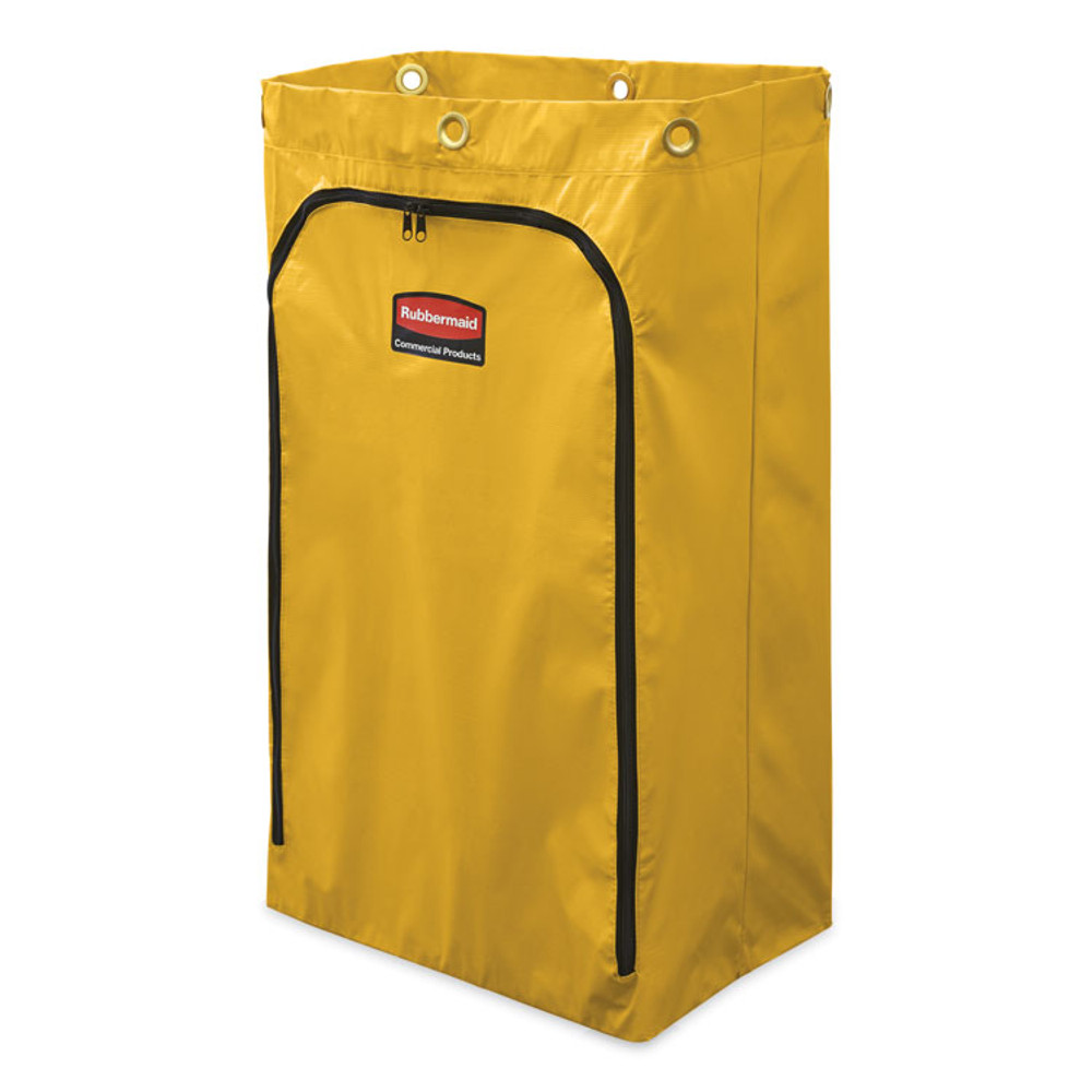 RUBBERMAID COMMERCIAL PROD. 1966720 Zippered Vinyl Cleaning Cart Bag for Rubbermaid Commercial FG6173-88, 24 gal, 6.5" x 9.13" x 17.25", Black, 4/Carton