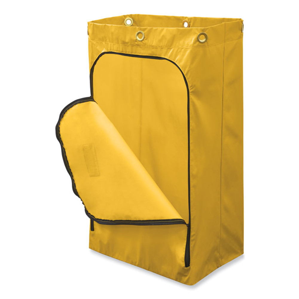 RUBBERMAID COMMERCIAL PROD. 1966720 Zippered Vinyl Cleaning Cart Bag for Rubbermaid Commercial FG6173-88, 24 gal, 6.5" x 9.13" x 17.25", Black, 4/Carton