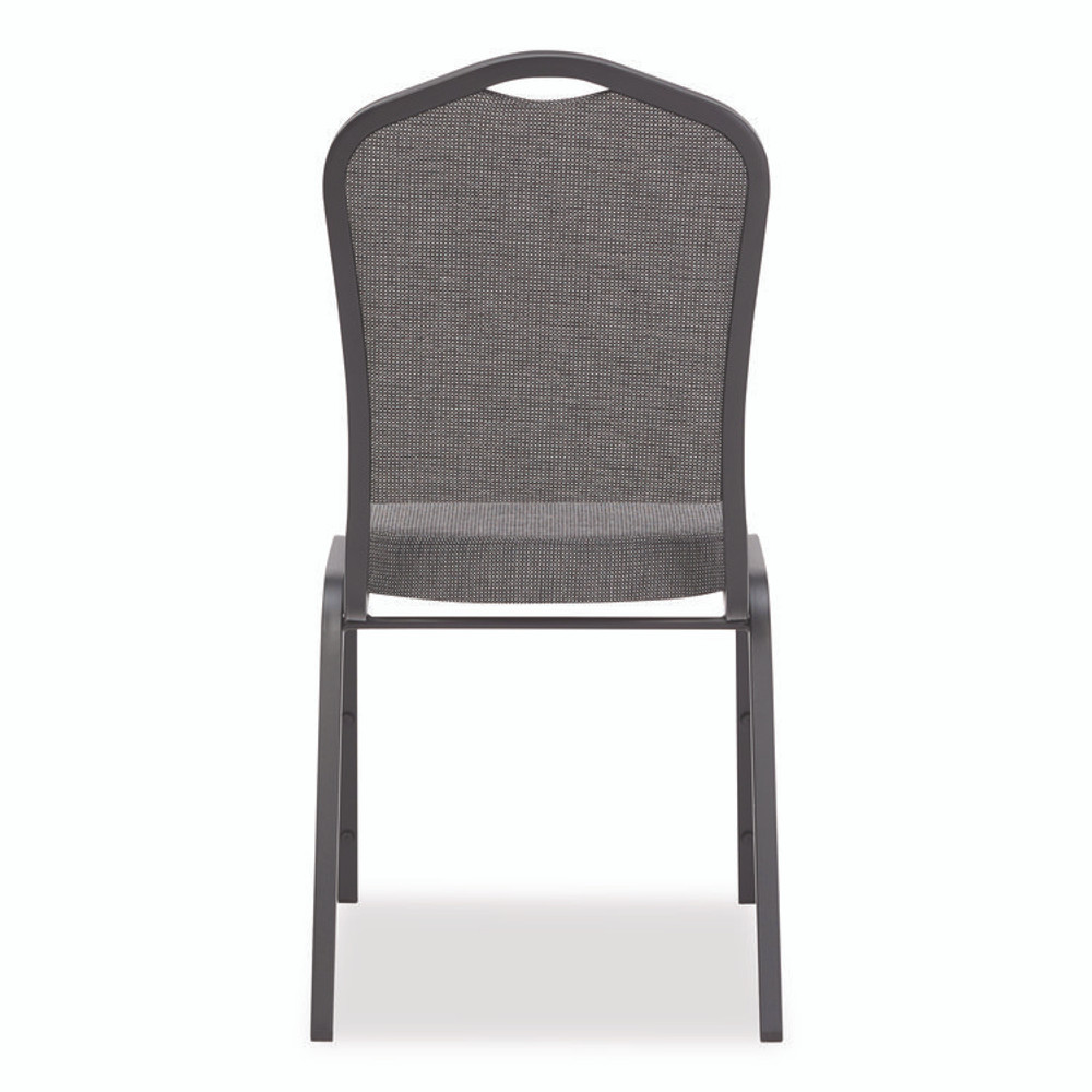 NATIONAL PUBLIC SEATING NPS® 9362BT2 9300 Series Deluxe Upholstered Stack Chair, Fabric, Supports 500 lb,19" Seat Ht, Nat Graystone Seat/Back, Black Base, 2/PK