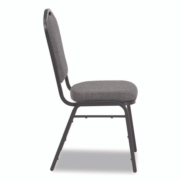 NATIONAL PUBLIC SEATING NPS® 9362BT2 9300 Series Deluxe Upholstered Stack Chair, Fabric, Supports 500 lb,19" Seat Ht, Nat Graystone Seat/Back, Black Base, 2/PK