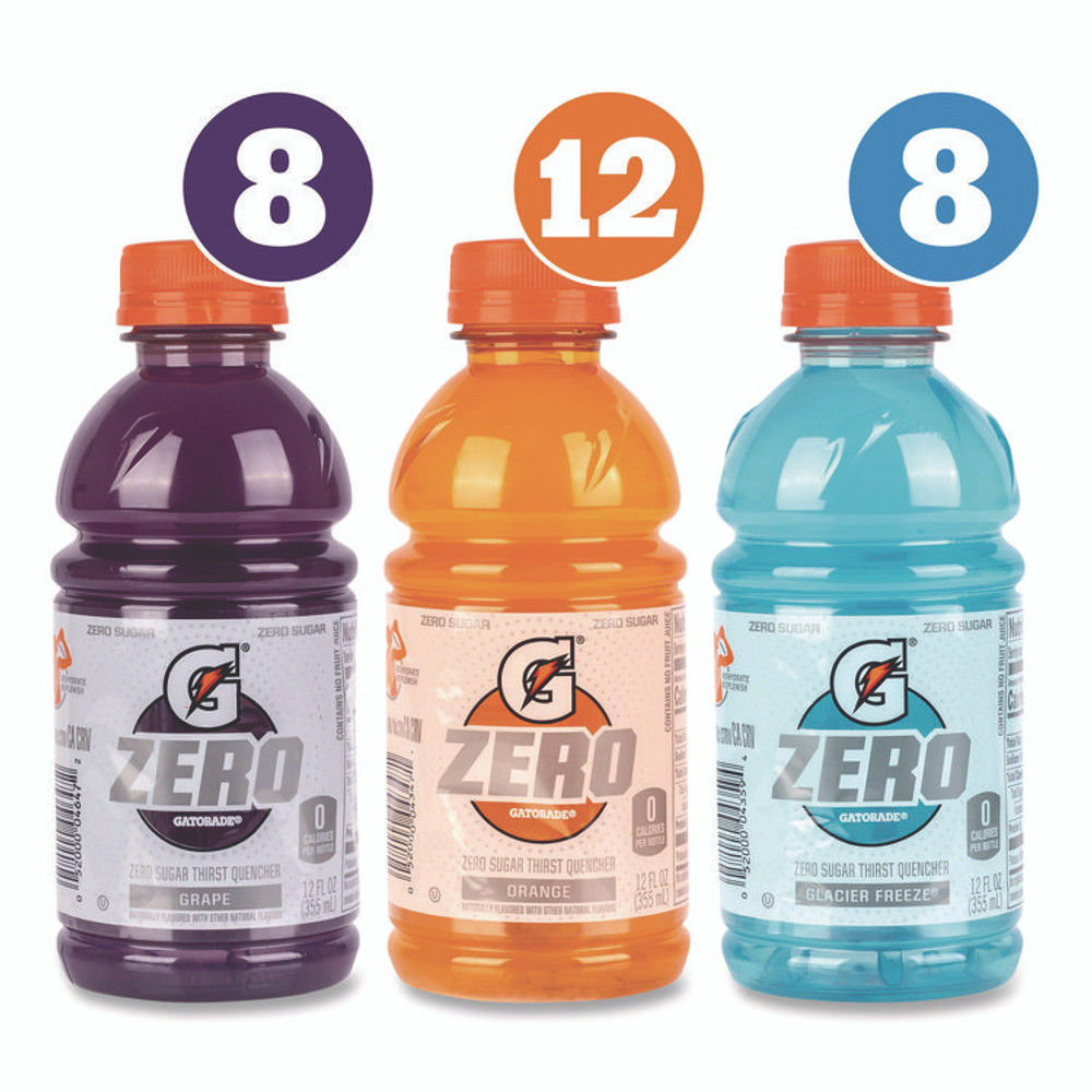 PEPSICO Gatorade® 22002527 Zero Variety Pack, Assorted Flavors, 12 oz Bottle, 28/Carton