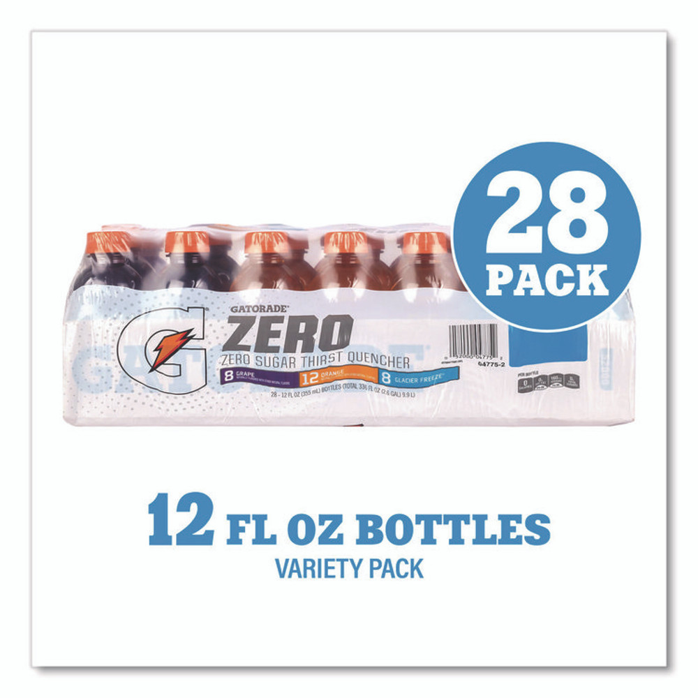 PEPSICO Gatorade® 22002527 Zero Variety Pack, Assorted Flavors, 12 oz Bottle, 28/Carton