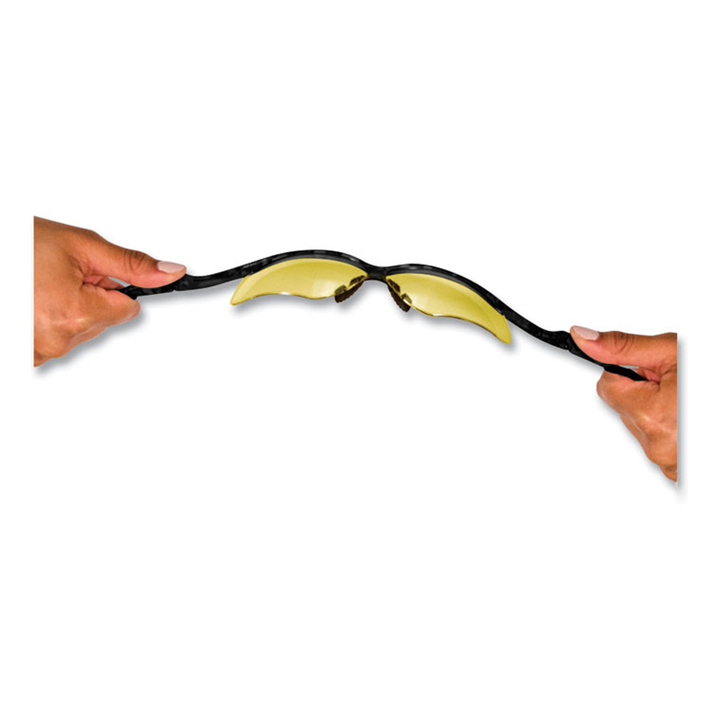 SMITH AND WESSON KleenGuard™ 25659 Nemesis Safety Glasses, Black Frame, Amber Lens