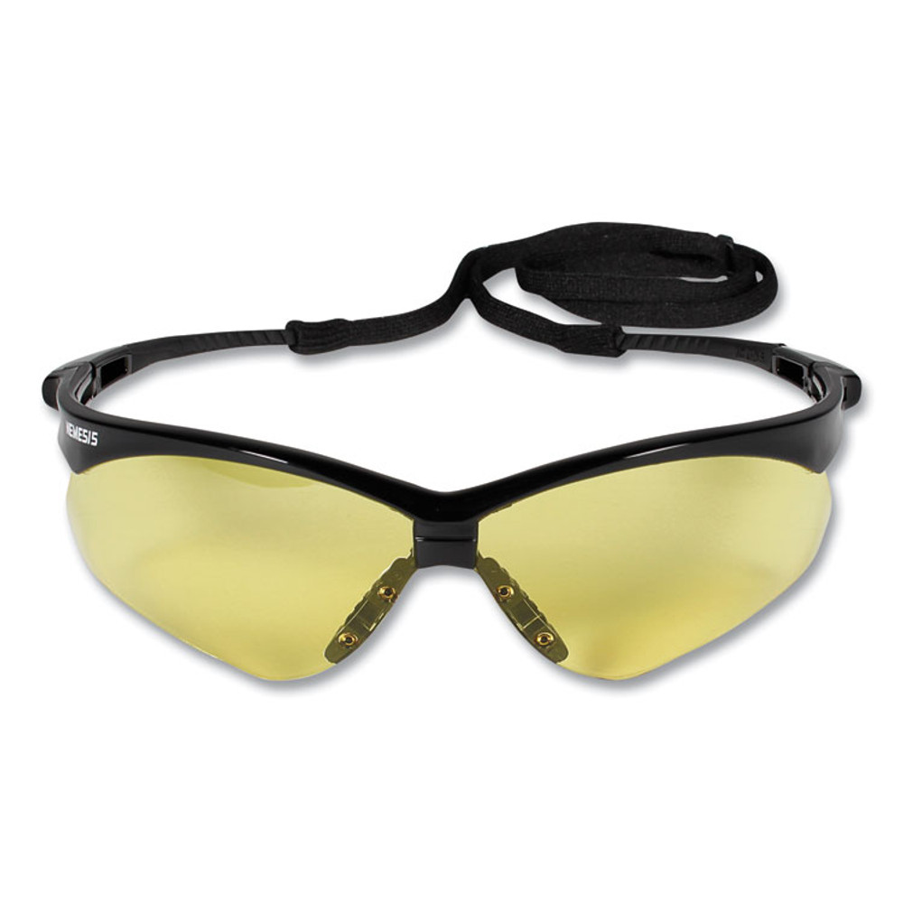 SMITH AND WESSON KleenGuard™ 25659 Nemesis Safety Glasses, Black Frame, Amber Lens