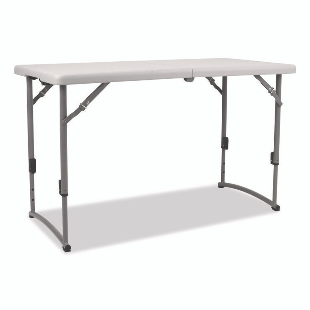 NATIONAL PUBLIC SEATING NPS® BFHT2448A Plastic Fold-in-Half Adjustable Height Table, Rectangular, 24w x 48d x 22h to 35h, Speckled Gray Top, Gray Base/Legs
