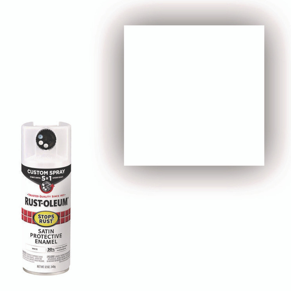 RUST-OLEUM CORPORATION 376870EA Stops Rust 5-in-1 Spray Paint, Satin White, 12 oz Aerosol Can