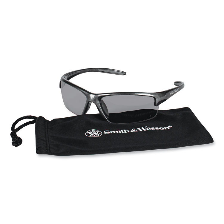 SMITH AND WESSON KleenGuard™ 21297 Equalizer Safety Glasses, Gunmetal Frame, Smoke Lens, 12/Box