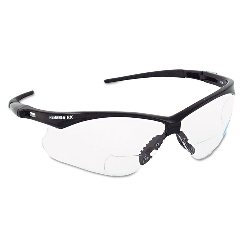 SMITH AND WESSON KleenGuard™ 28618 V60 Nemesis Rx Reader Safety Glasses, Black Frame, Clear Lens, +1.0 Diopter Strength