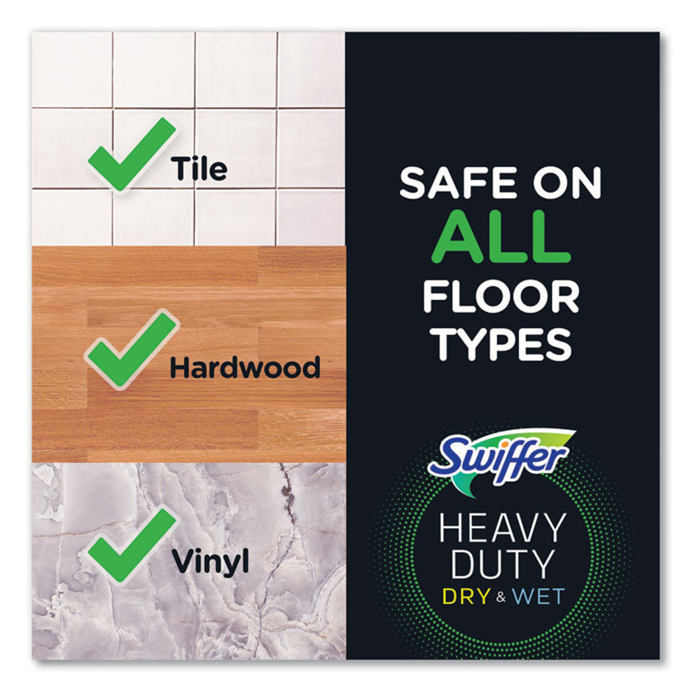 PROCTER & GAMBLE Swiffer® 75725 Sweeper Mop, 10 x 4.8 White, Cloth Head, 46" Green/Silver Aluminum/Plastic Handle, 6/Carton