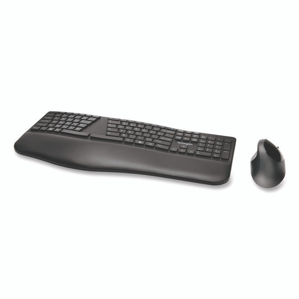 KENSINGTON 75406 Pro Fit Ergo Wireless Keyboard and Mouse, 2.4 GHz Frequency, 30 ft Wireless Range, Black
