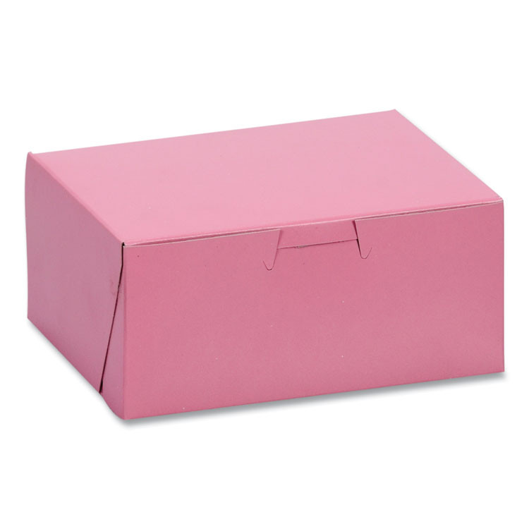 SOUTHERN CHAMPION TRAY SCT® 0803 Pink One-Piece Non-Window Bakery Box, 6 x 4.5 x 2.75, Pink, Paper, 250/Carton