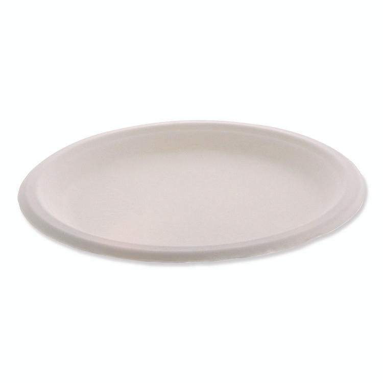 PACTIV EVERGREEN CORPORATION YMC50009BB EarthChoice Fiber-Blend Bagasse Dinnerware, Plate, 9" dia, White, 500/Carton