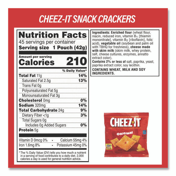 COCA-COLA 60004171 Soda Mini Variety and Cheez-It Combo Pack, (30) 7.5 oz Cans Assorted Flavors, (45) 1.5 oz Pouch Original Cheez-It/Bundle