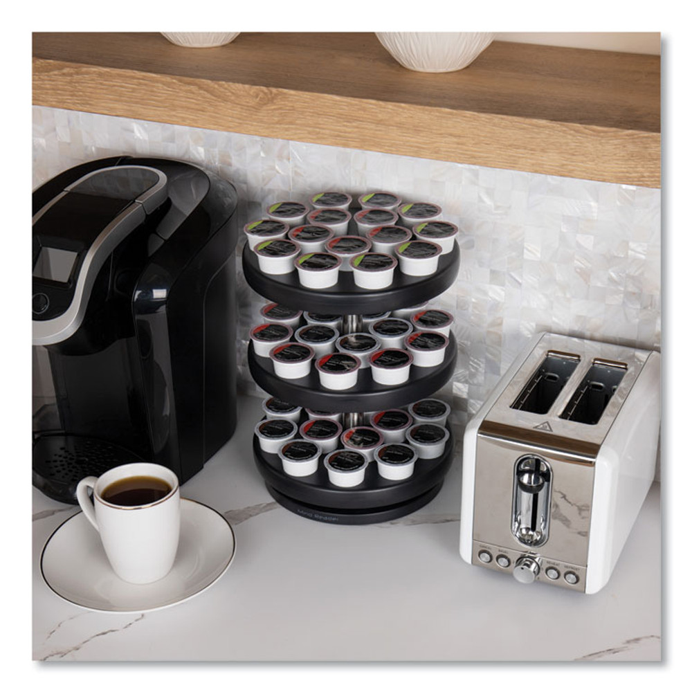 EMS MIND READER LLC PODSUS45BLK Anchor Collection 3-Tier Single Serve Pod Carousel Countertop Organizer, 9.5 x 9.5 x 11.75, Black