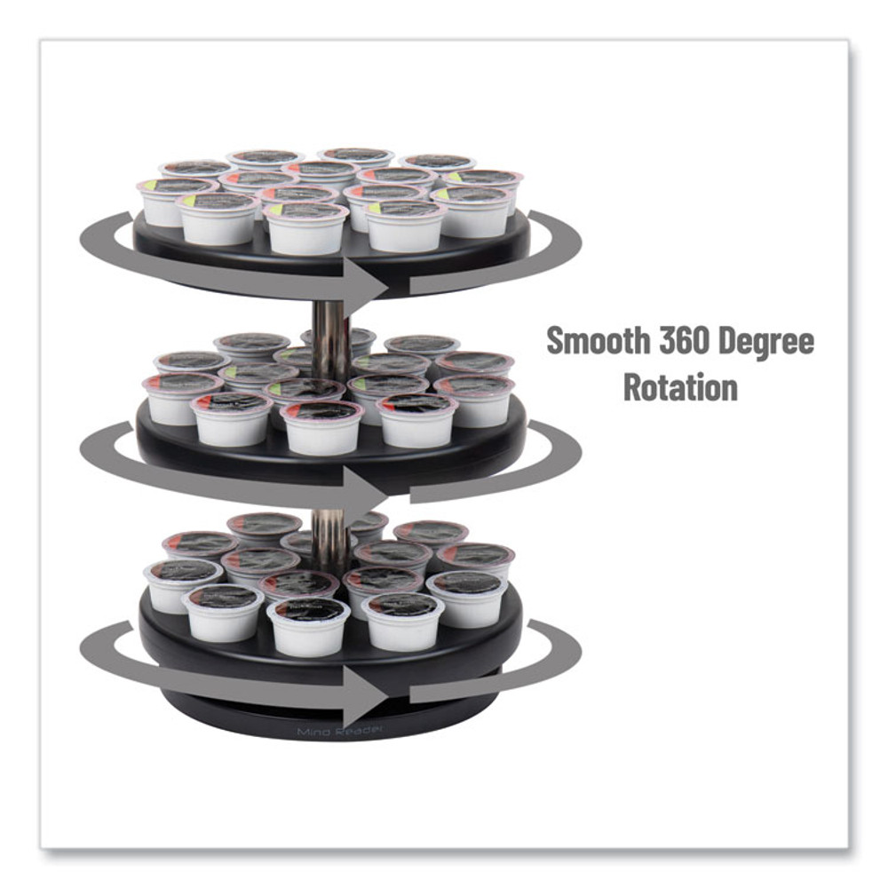 EMS MIND READER LLC PODSUS45BLK Anchor Collection 3-Tier Single Serve Pod Carousel Countertop Organizer, 9.5 x 9.5 x 11.75, Black