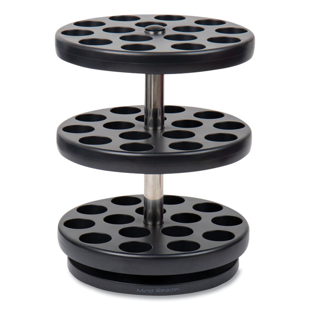 EMS MIND READER LLC PODSUS45BLK Anchor Collection 3-Tier Single Serve Pod Carousel Countertop Organizer, 9.5 x 9.5 x 11.75, Black