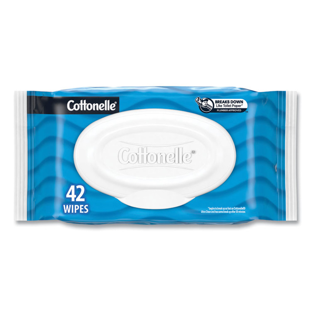 KIMBERLY CLARK Cottonelle® 44932CT Fresh Care Flushable Cleansing Cloths, 1-Ply, 3.75 x 5.5, White, 42/Pack, 12 Packs/Carton