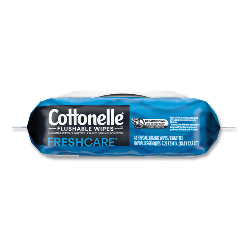 KIMBERLY CLARK Cottonelle® 44932CT Fresh Care Flushable Cleansing Cloths, 1-Ply, 3.75 x 5.5, White, 42/Pack, 12 Packs/Carton