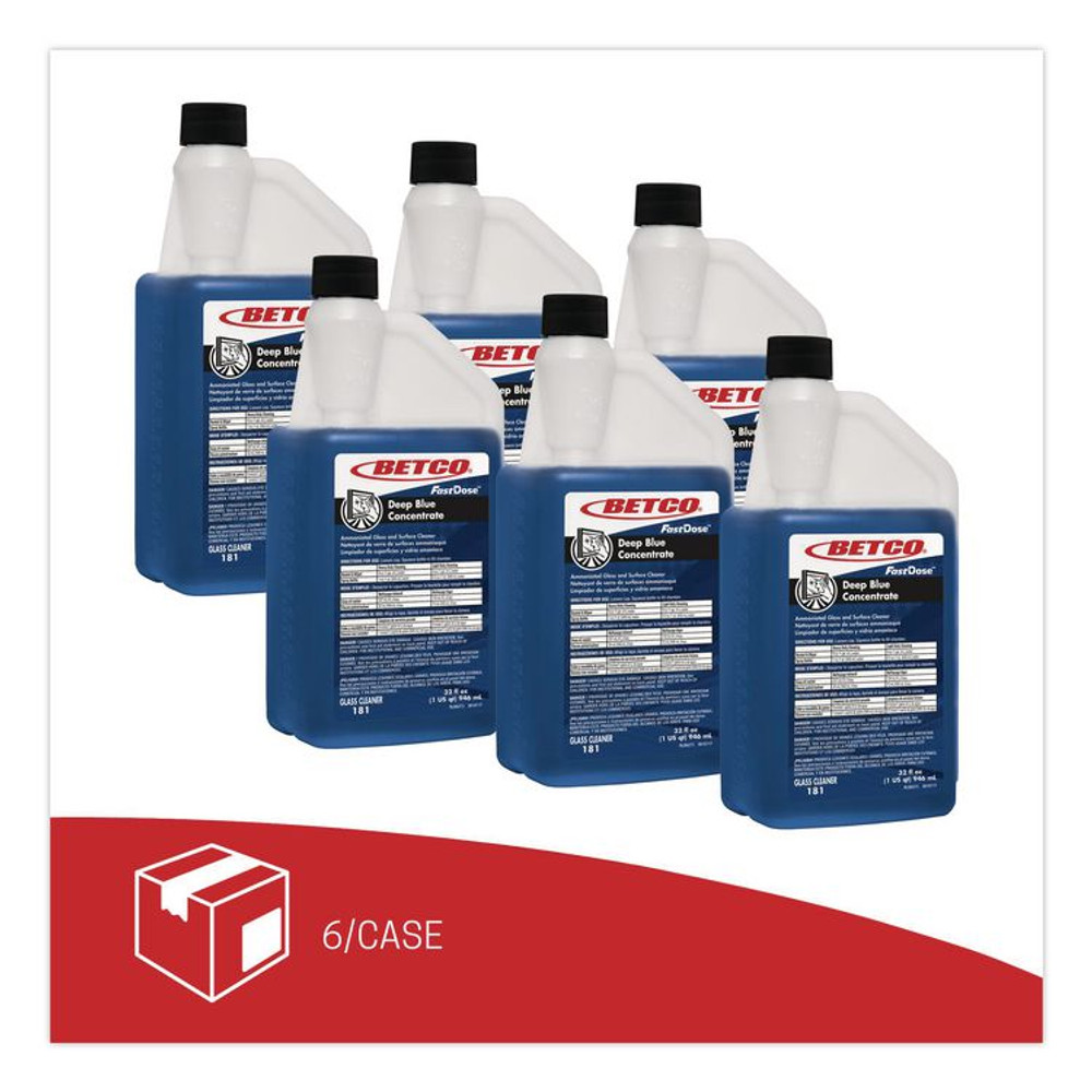BETCO CORPORATION 1814800 Deep Blue Glass and Surface Cleaner, 32 oz Bottle, 6/Carton