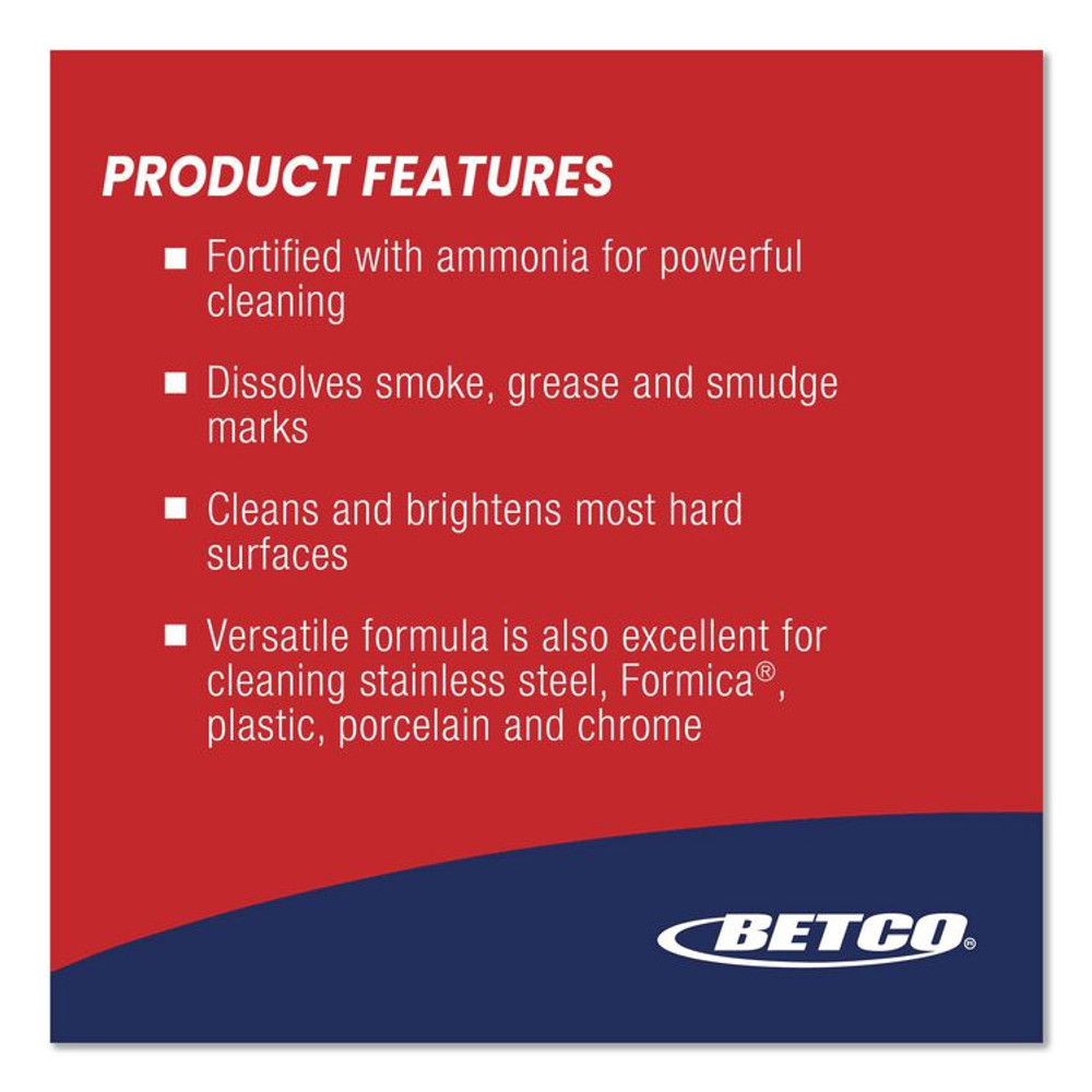 BETCO CORPORATION 1814800 Deep Blue Glass and Surface Cleaner, 32 oz Bottle, 6/Carton