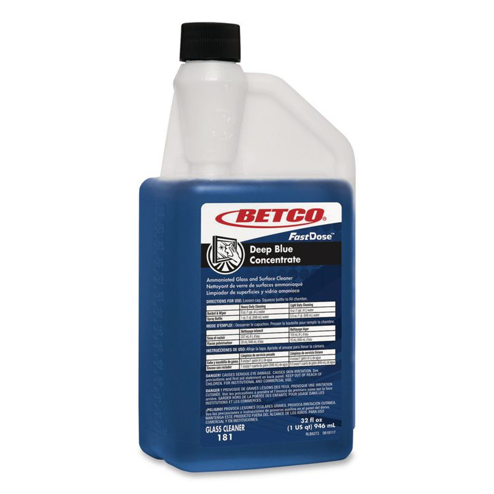 BETCO CORPORATION 1814800 Deep Blue Glass and Surface Cleaner, 32 oz Bottle, 6/Carton