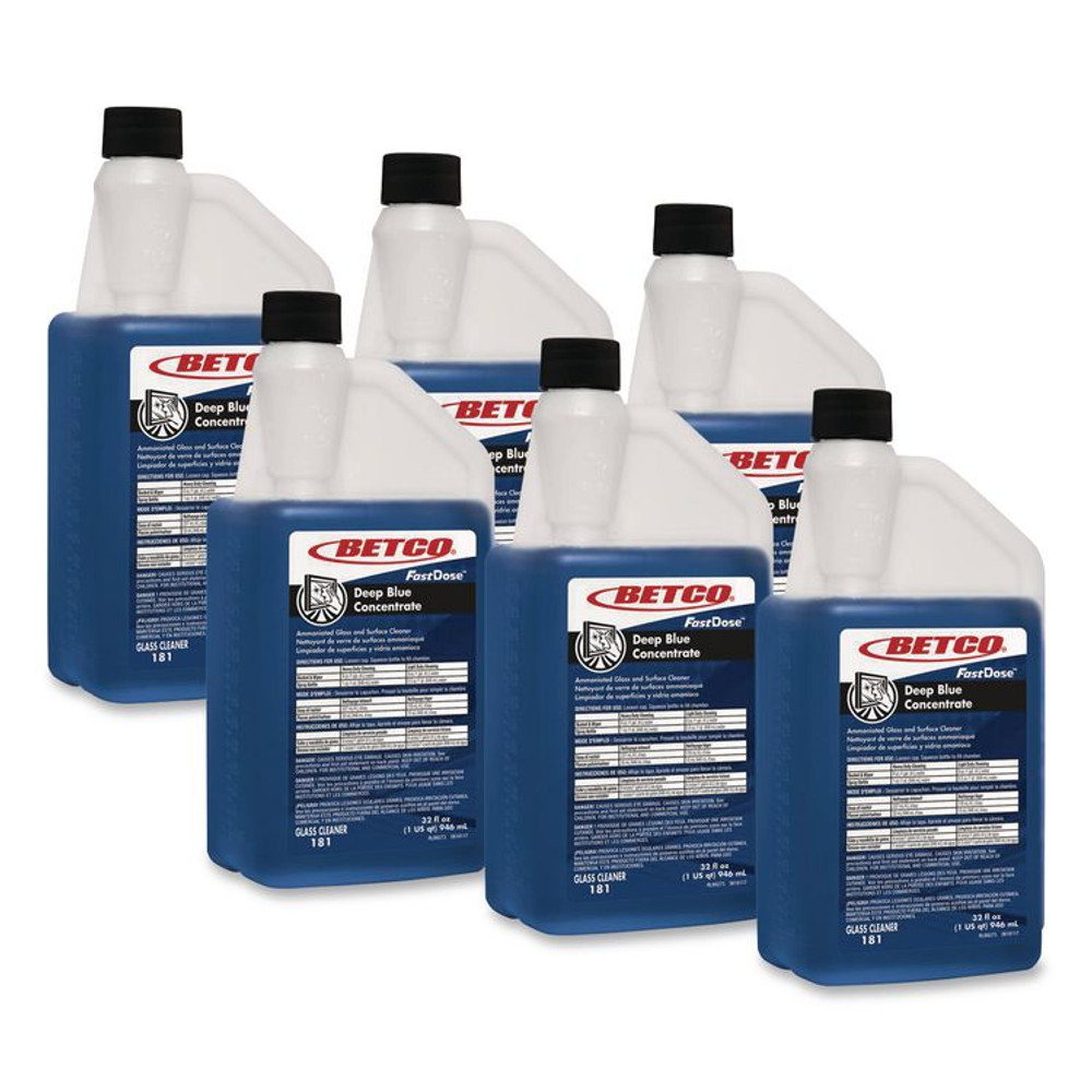 BETCO CORPORATION 1814800 Deep Blue Glass and Surface Cleaner, 32 oz Bottle, 6/Carton