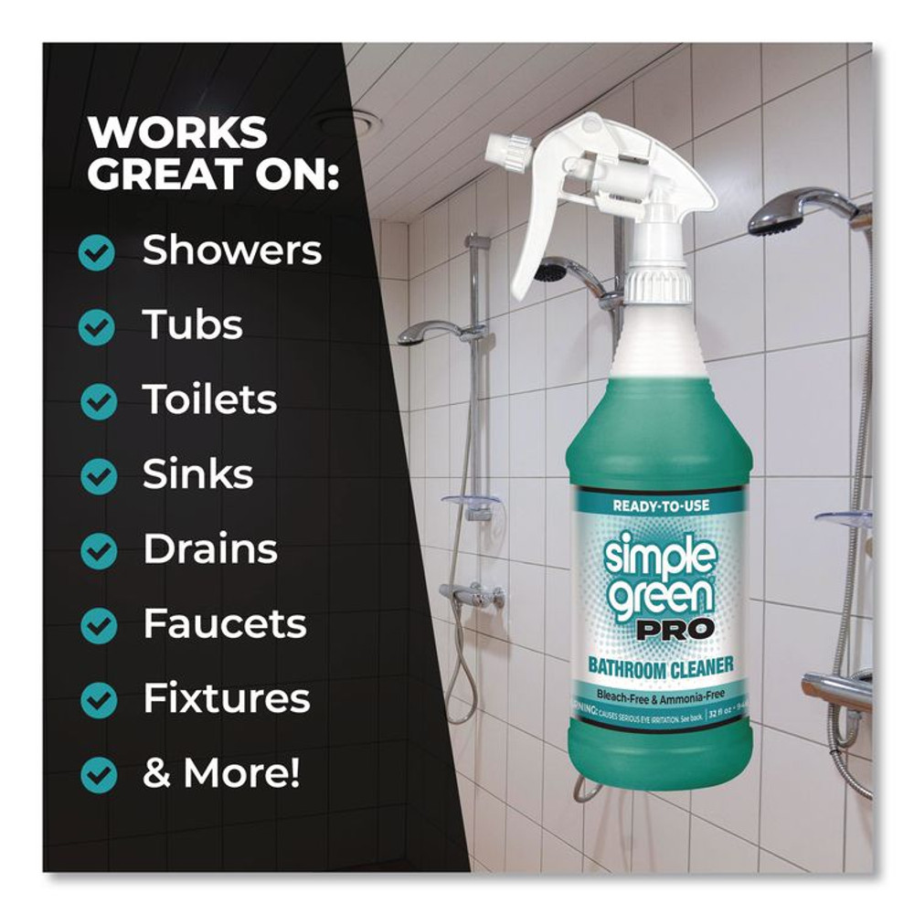 SUNSHINE MAKERS, INC. Simple Green® 1751032 Pro Bathroom Cleaner Ready-To-Use, 32 oz Spray Bottle, 12/Carton