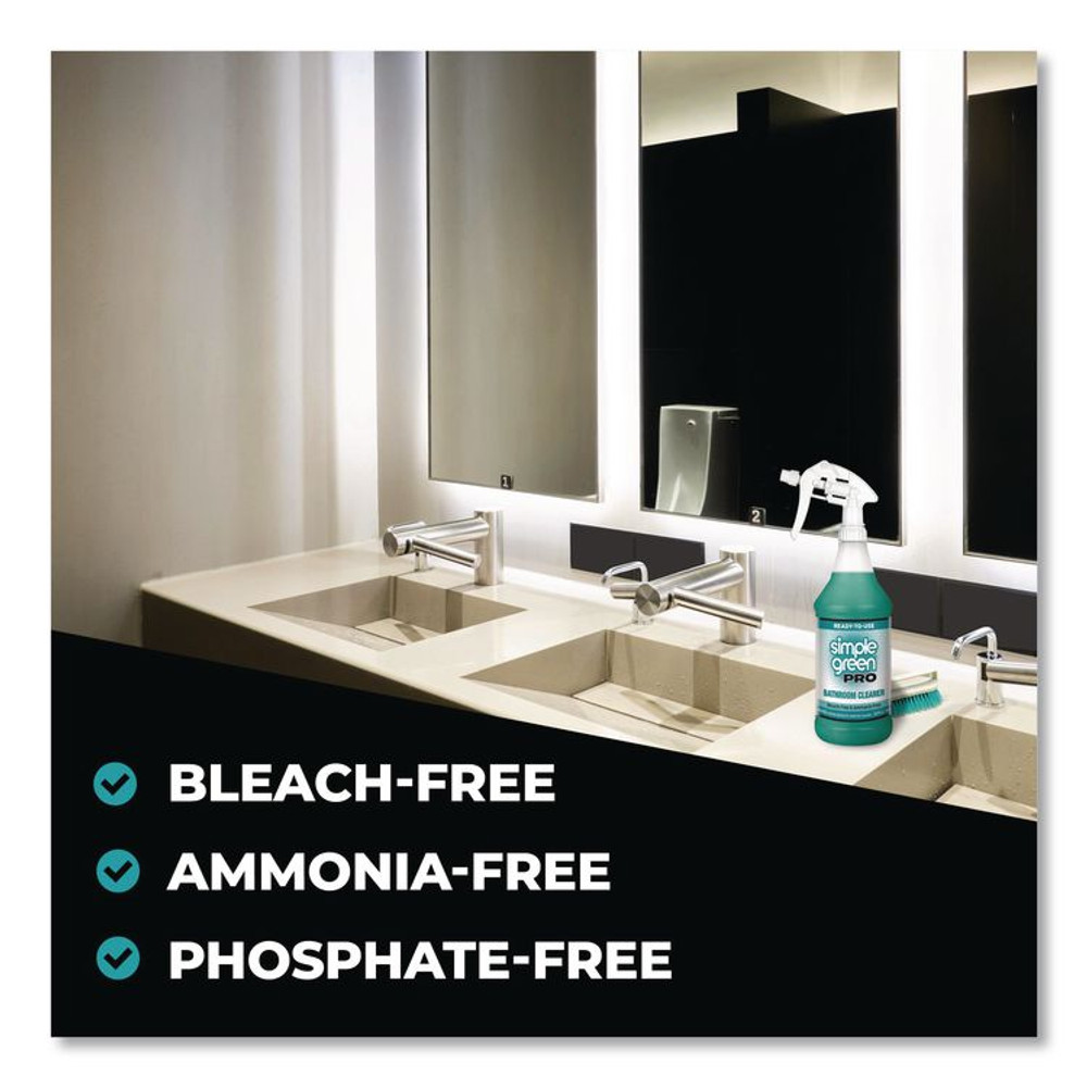 SUNSHINE MAKERS, INC. Simple Green® 1751032 Pro Bathroom Cleaner Ready-To-Use, 32 oz Spray Bottle, 12/Carton