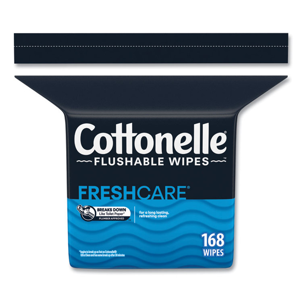 KIMBERLY CLARK Cottonelle® 10358CT Fresh Care Flushable Cleansing Cloths, 1-Ply, 5 x 7.25, White, 168/Pack, 8 Packs/Carton