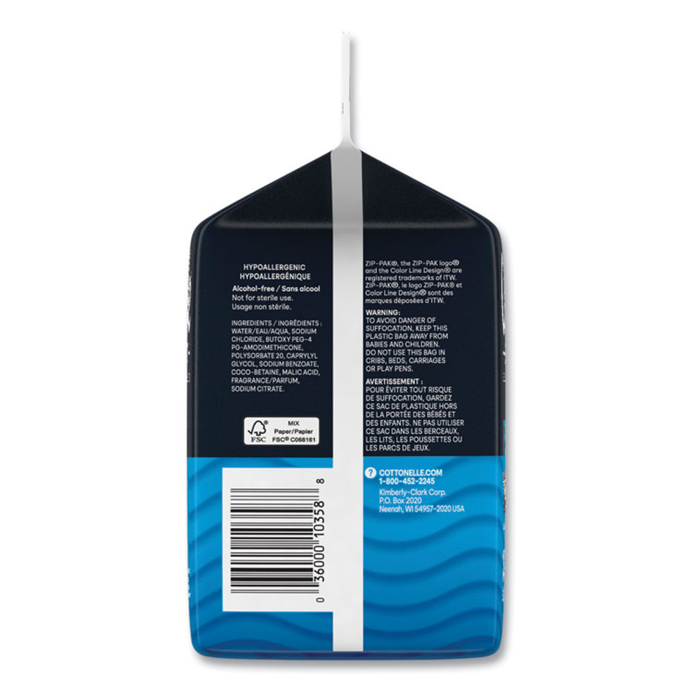 KIMBERLY CLARK Cottonelle® 10358CT Fresh Care Flushable Cleansing Cloths, 1-Ply, 5 x 7.25, White, 168/Pack, 8 Packs/Carton