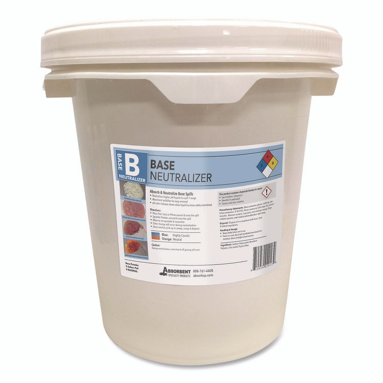 ABSORBENT SPECIALTY PRODUCTS Quick Dam™ BASEPAIL Base Neutralizer, 0.02 L to 4.5 L, 5 gal Pail