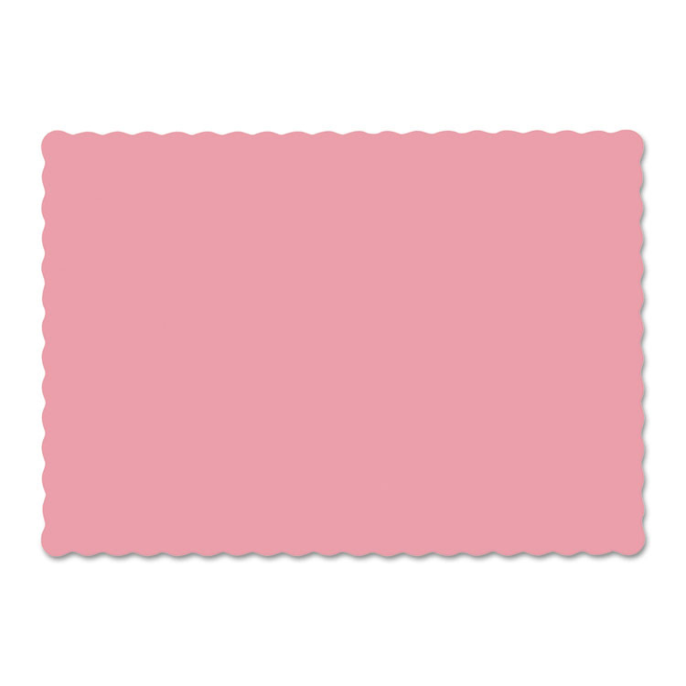 HOFFMASTER 310525 Placemats, Smooth Surface, Scalloped Edges, 13.5" x 9.5", Dusty Rose, 1,000/Carton