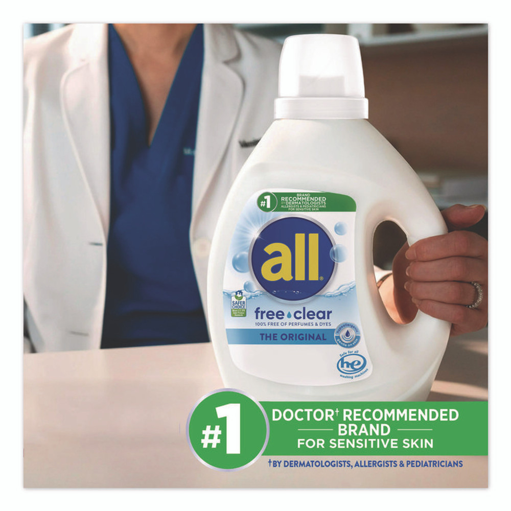 VEND-RITE MANUFACTURING CO all® 47427 Free Clear HE Laundry Detergent, 24 Loads, Unscented, 30 oz Bottle, 6/Carton
