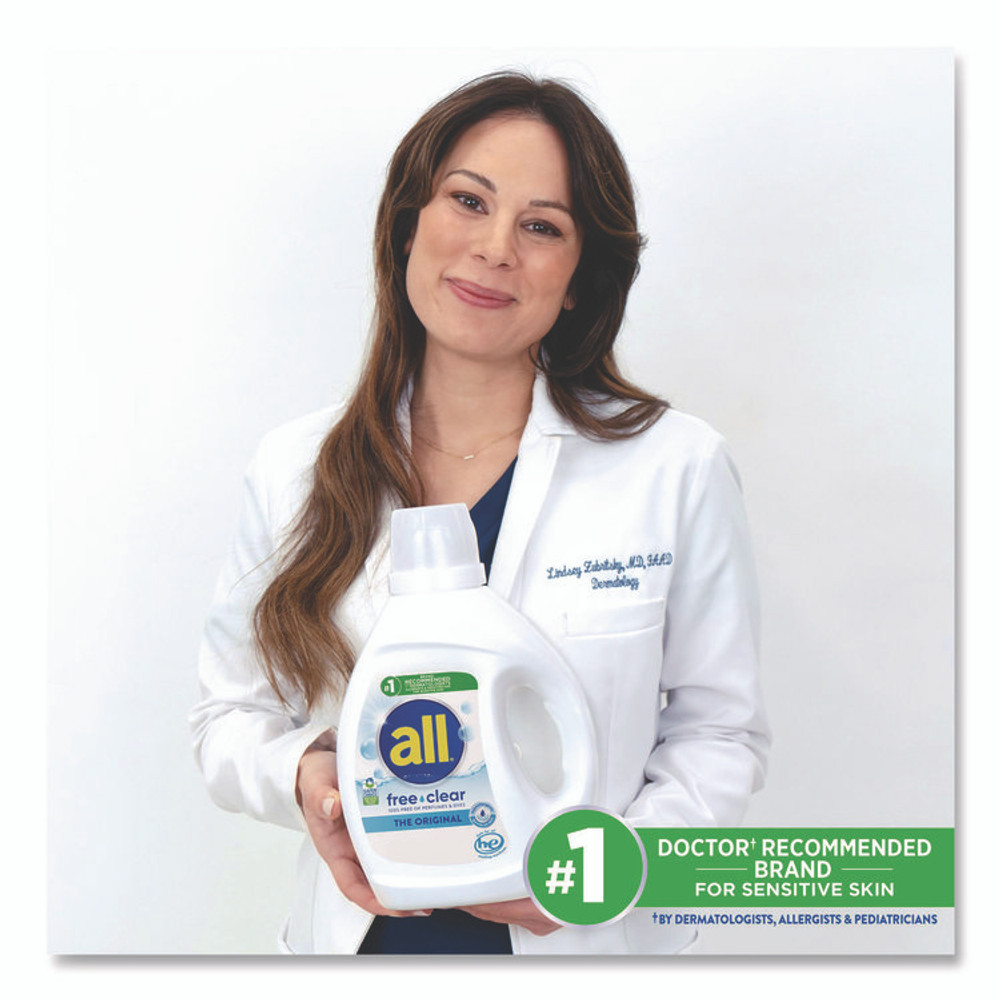 VEND-RITE MANUFACTURING CO all® 47427 Free Clear HE Laundry Detergent, 24 Loads, Unscented, 30 oz Bottle, 6/Carton