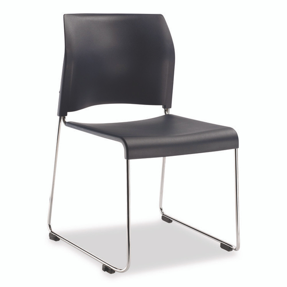 NATIONAL PUBLIC SEATING NPS® 880411044 8800 Series Cafetorium Plastic Stack Chair, Supports Up to 500 lb, 18" Seat Height, Blue Seat/Back, Chrome Base, 4/Carton