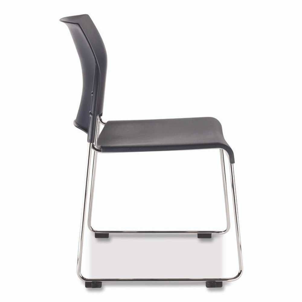 NATIONAL PUBLIC SEATING NPS® 880411044 8800 Series Cafetorium Plastic Stack Chair, Supports Up to 500 lb, 18" Seat Height, Blue Seat/Back, Chrome Base, 4/Carton