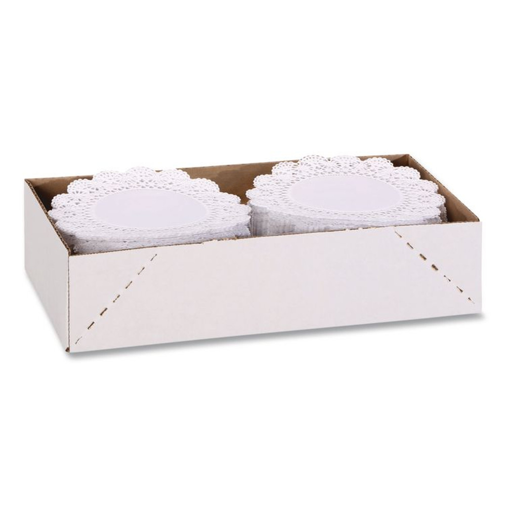 HOFFMASTER 500015 Cambridge Lace Doilies, Round, 5", White, 10,000/Carton