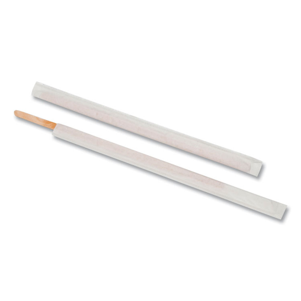 AMERCAREROYAL R825W Wood Stir Sticks, 7.5", Wrapped, 5,000/Carton
