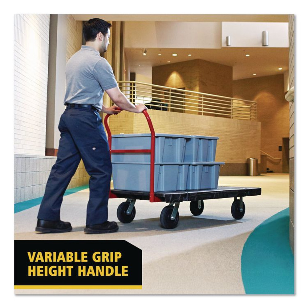 RUBBERMAID COMMERCIAL PROD. 4466 BLA Platform Truck with 8" TPR Casters, 2,000 lb Capacity, 30 x 60 x 7, Black