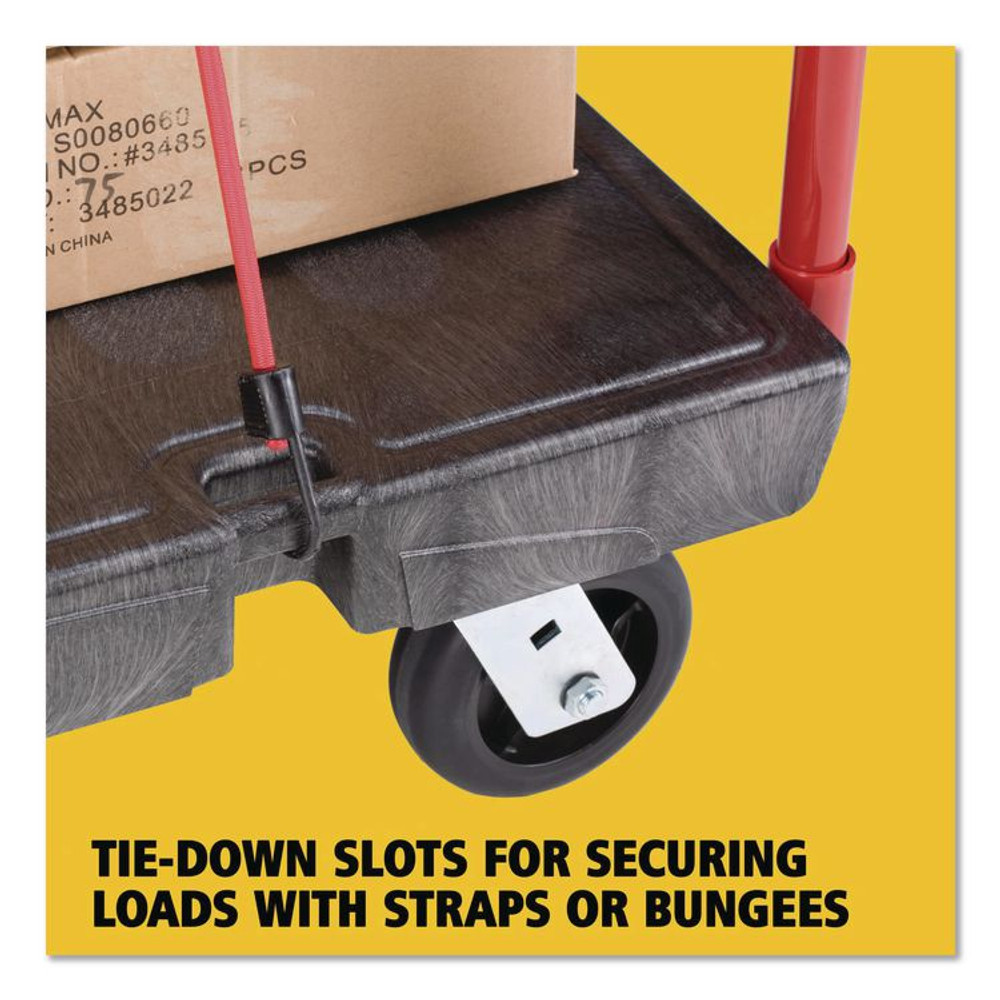 RUBBERMAID COMMERCIAL PROD. 4466 BLA Platform Truck with 8" TPR Casters, 2,000 lb Capacity, 30 x 60 x 7, Black