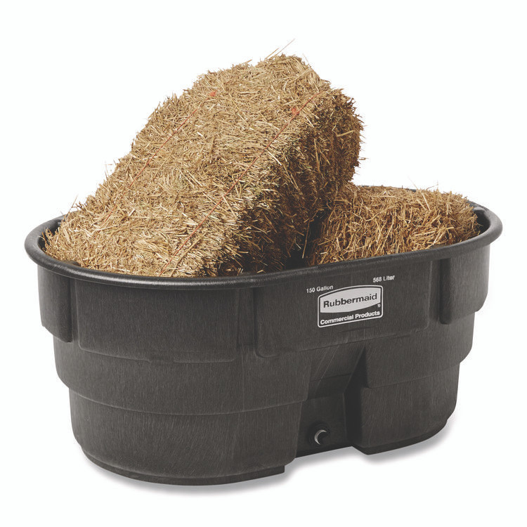 RUBBERMAID COMMERCIAL PROD. FG424500BLA Stock Tank, 150 gal, 39" x 58" x 25", Polyethylene, Black