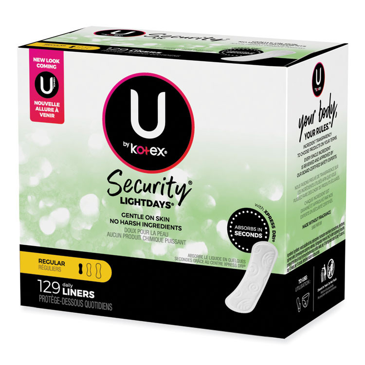 KIMBERLY CLARK Kotex® 49060 U by Kotex Security Lightdays Liners, Unscented, 129/Pack