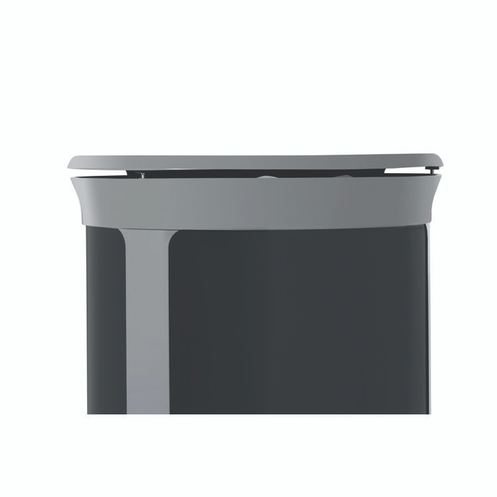 RUBBERMAID COMMERCIAL PROD. 2172847 ENHANCE Series Waste Receptacle, Dual Top Hole, 33 gal, Metal, Pearl Gray/Umbra Gray